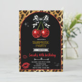Cherry Leopard party Invitation (Debout devant)