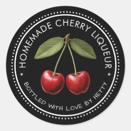 Cherry likeur sticker voor uw zelfgemaakte recepte