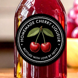 Cherry likeur sticker voor zelfgemaakte recepten