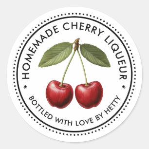 Cherry likeur sticker voor zelfgemaakte recepten