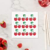 Cherry Linocut Block Print Design Cocktail servett Servet (Insitu)