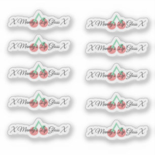 Cherry Lip Gloss Verpakkingslogo Sticker