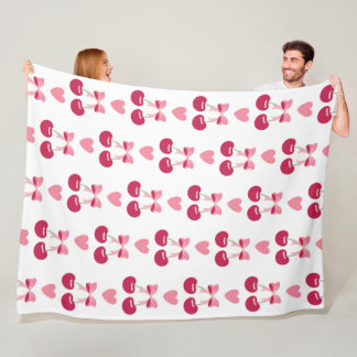 Cherry Love Charm Fleece Deken