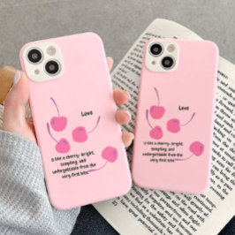 Cherry Love – Pop Art Kersen - Valentijnsdag iPhone 15 Hoesje