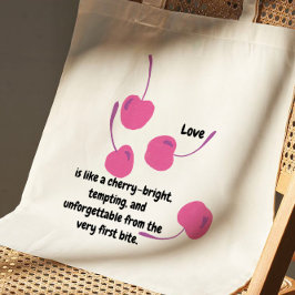 Cherry Love – Pop Art Kersen - Valentijnsdag Tote Bag