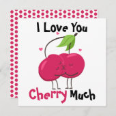 Cherry Love Pun Flat Kaart (Voorkant / Achterkant)