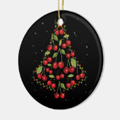 Cherry Lover Kerstboom Lichten Santa Hat Cherr Keramisch Ornament (Links)