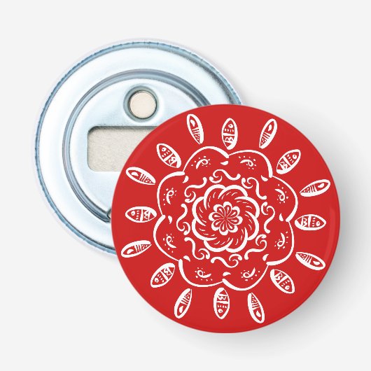 Cherry Mandala Button Flesopener (Voorkant)