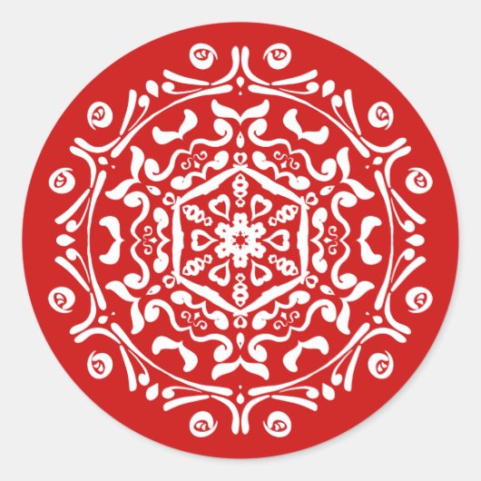 Cherry Mandala Ronde Sticker (Voorkant)