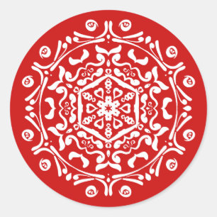 Cherry Mandala Ronde Sticker
