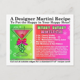Cherry Mistle-Tini Christmas Martini Recept Feestdagenkaart