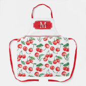 Cherry Monogram Initiaal Schort (Voorkant)