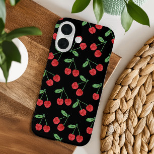 Cherry Motif coque iphone noir