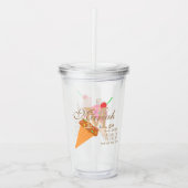 Cherry Neapolitan Ijs Monogram Aangepaste Tekst Acryl Drinkbeker (Voorkant)