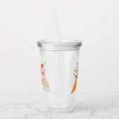 Cherry Neapolitan Ijs Monogram Aangepaste Tekst Acryl Drinkbeker (Links)