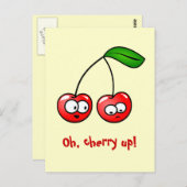 Cherry omhoog! Briefkaart kersen (Voorkant / Achterkant)