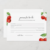 Cherry on top Baby shower Advies voor de ouders Feestdagenkaart (Voorkant / Achterkant)