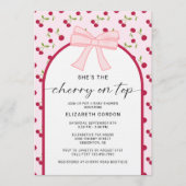 Cherry On Top Baby Shower Coquette Bow Kaart (Voorkant)