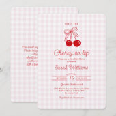 Cherry on Top Baby Shower Girl Invitation (Devant / Derrière)