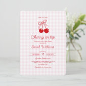 Cherry on Top Baby Shower Girl Invitation (Debout devant)