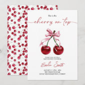 Cherry on Top Baby shower Invitation (Devant / Derrière)