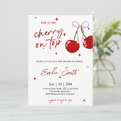 Cherry on Top Baby shower Invitation (Debout devant)