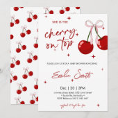 Cherry on Top Baby shower Invitation (Devant / Derrière)