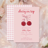 Cherry on Top Baby Shower Invitation