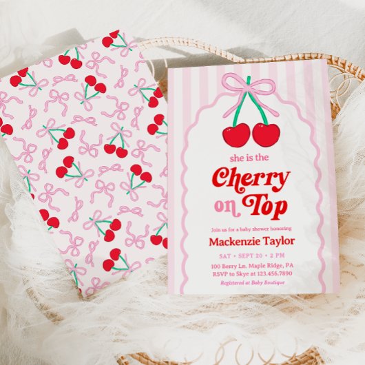 Cherry on Top Baby shower Invitation