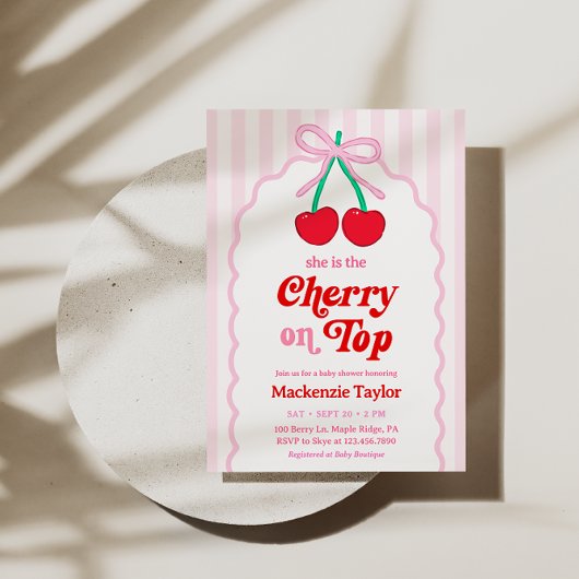 Cherry on Top Baby shower Invitation