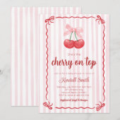 Cherry on top baby shower Invitation (Devant / Derrière)