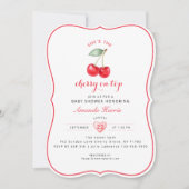 Cherry on Top Baby shower Invitation Girl (Devant)