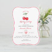 Cherry on Top Baby shower Invitation Girl (Debout devant)