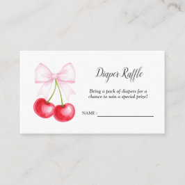 Cherry on Top Baby shower Luier Raffle Ticket Informatiekaartje