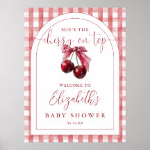 Cherry On Top Baby Shower Welcome Sign