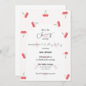 Cherry On Top Birthday Invitation (Devant / Derrière)