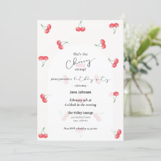 Cherry On Top Birthday Invitation