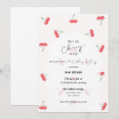 Cherry On Top Birthday Invitation Kaart (Voorkant / Achterkant)