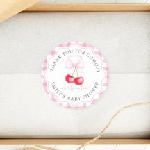 Cherry on Top Bow Baby shower Bedankt voor je koms