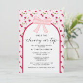 Cherry On Top Bridal Shower Coquette Bow Kaart (Staand voorkant)
