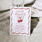 Cherry On Top Coquette Baby shower Invitation