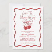 Cherry On Top Coquette Baby shower Invitation (Devant)