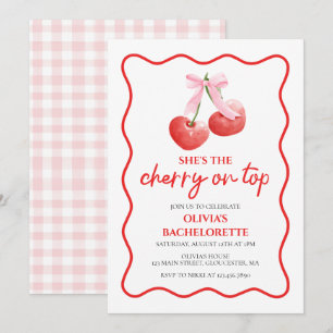 Cherry on Top coquette vrijgezellenfeest Kaart