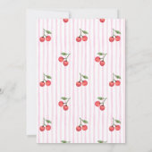 Cherry On Top Fille 1er Anniversaire Invitation (Dos)