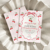 Cherry On Top Fille 1er Anniversaire Invitation