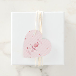 Cherry on top girl 1st birthday bedankjes labels
