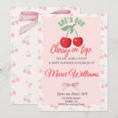 Cherry On Top Invitation Kaart (Voorkant / Achterkant)