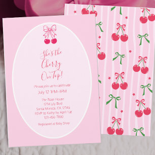Cherry On Top Meisje Baby Shower Kaart