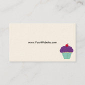 Cherry on Top Paars Frosting Vanilla Cupcake Visitekaartje (Achterkant)