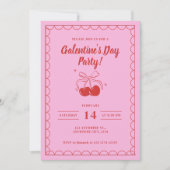 Cherry On Top Pink Galentine's Day Kaart (Voorkant)